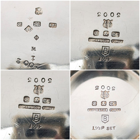 1938 年英國復古鍍銀 4 件套 T 卹套裝埃爾金頓